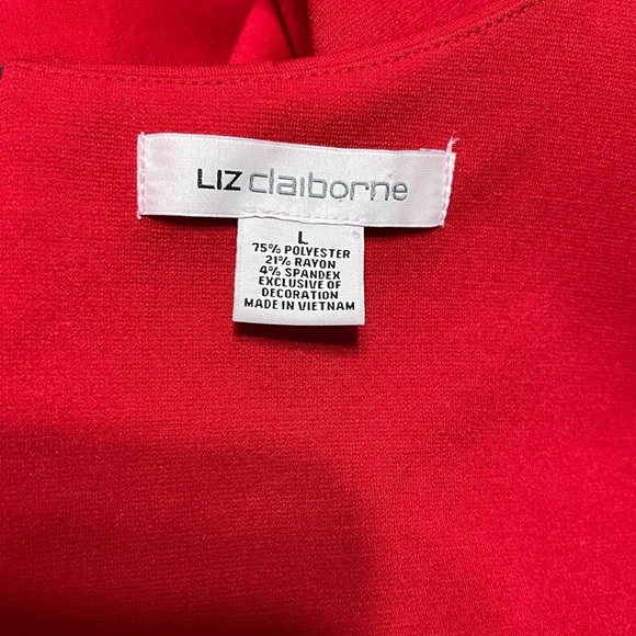 NWOT Liz Claiborne Large Red Sheath Dress w/Pockets Size Large - Picture 4 of 5